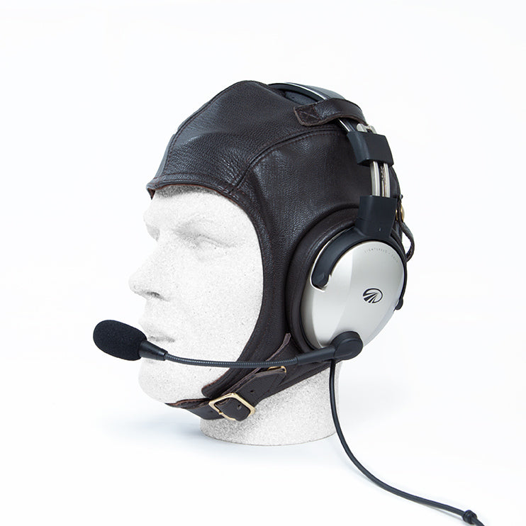 Leather Flying Helmet for Lightspeed Zulu 3 Headsets (EHLE)